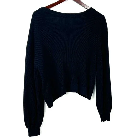 Lululemon Women Reversible Crossover Sweater Black Size 10 M/L Boxy Comfy 1401T3 - Picture 8 of 12